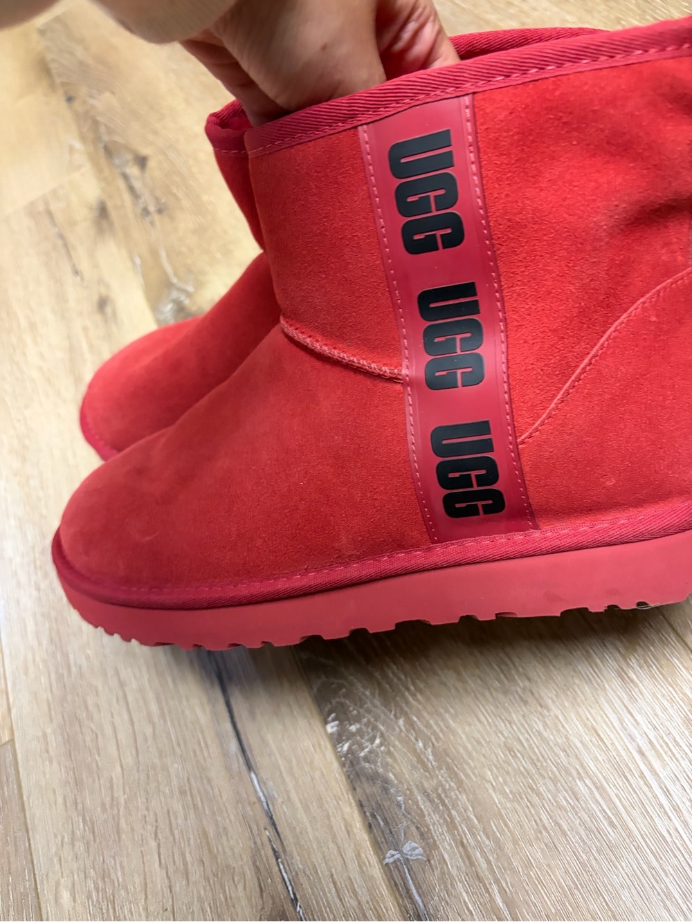 UGG Mini Boot in Bright Red Suede
